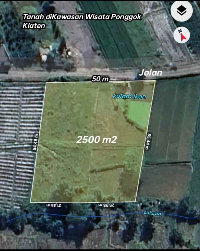 tanah 2500m2 dikawasan wisata air klaten 1 7m