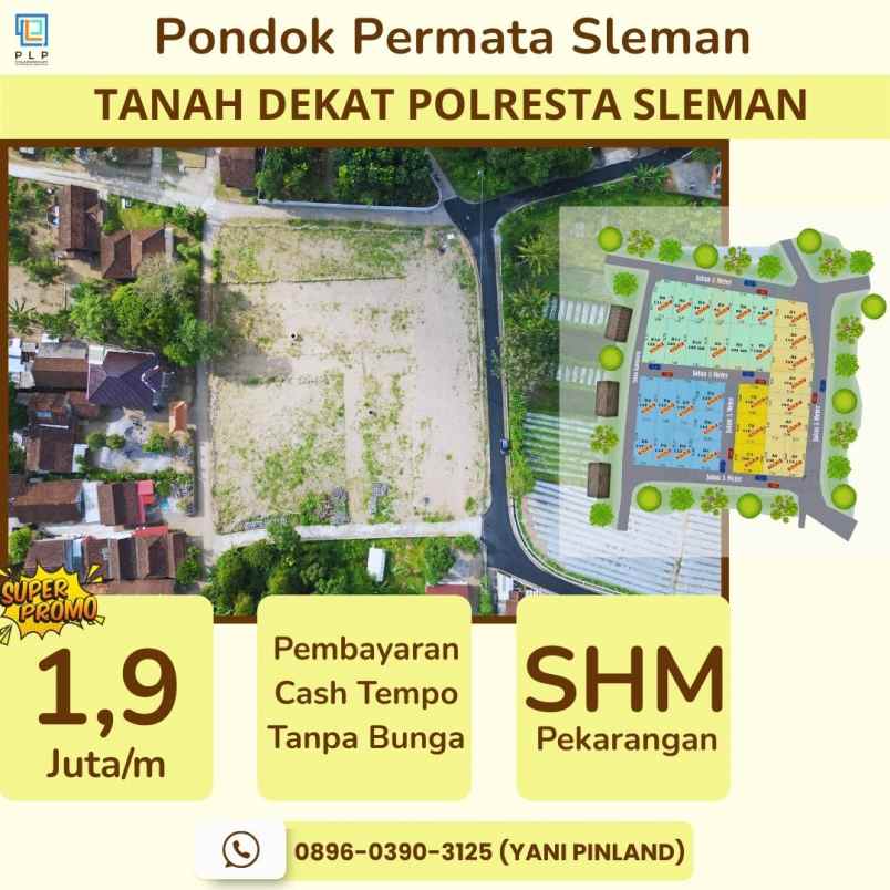 tanah murah shm pekarangan dekat polresta sleman