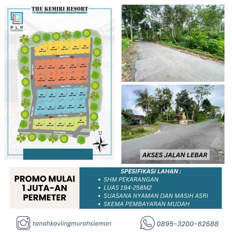 tanah pekarangan di sleman utara suasana asri