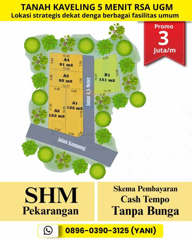 tanah strategis 5 menit dari rsa ugm