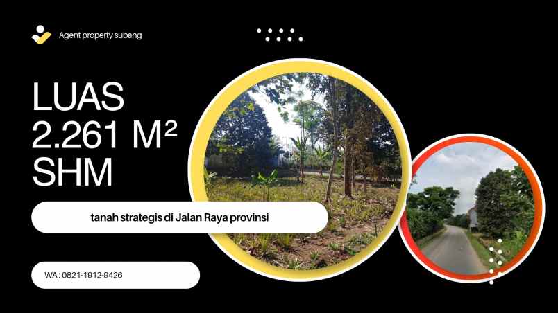 tanah strategis di jalan raya provinsi subang