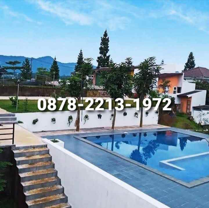 villa siap huni ada kolam renang di megamendung bogor