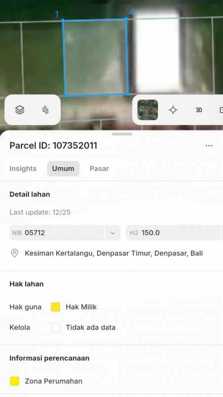 dijual 1 5 are jl jepun pipil gatsu timur denpasar