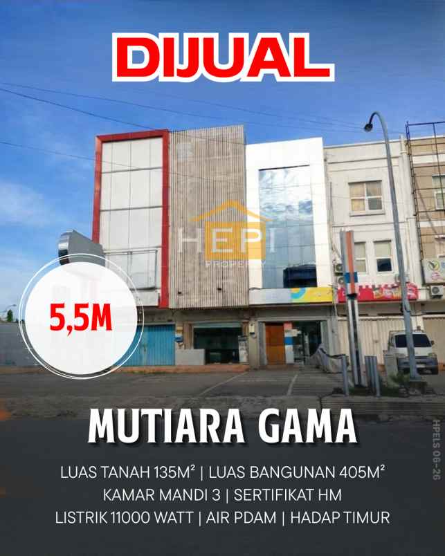 dijual ruko di mutiara gama gajah semarang