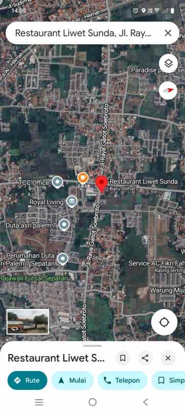 dijual ruko gudang kantor jl gatot soebroto sepatan