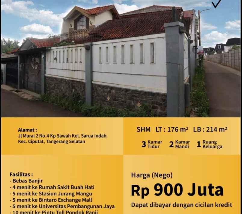 dijual rumah cepat an pribadi