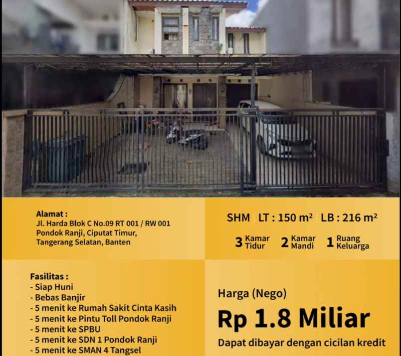 dijual rumah cepat an pribadi
