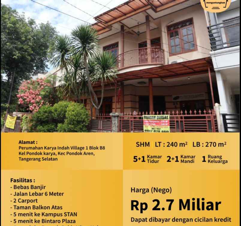 dijual rumah cepat an pribadi
