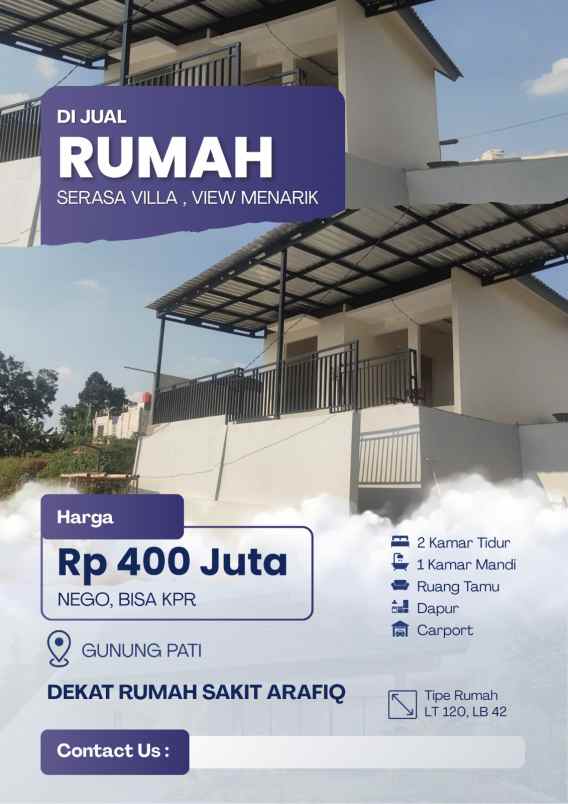 dijual rumah gunung pati