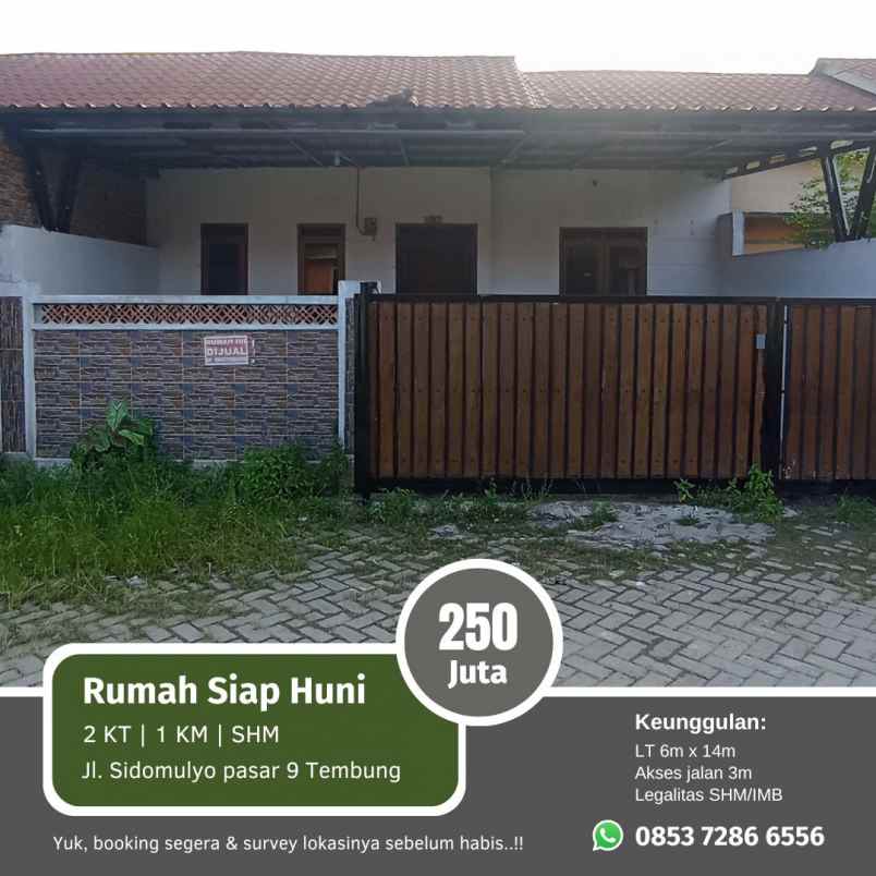 dijual rumah jalan sidomulyo pasar 9