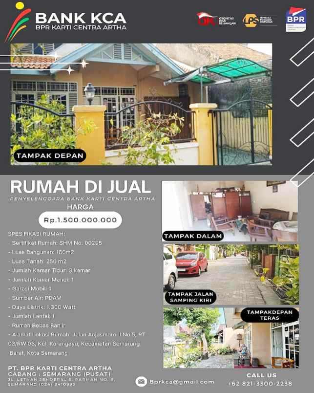 dijual rumah jl anjasmoro ii no 5 rt 03