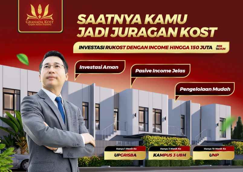dijual rumah kos super strategis jantung kota padang