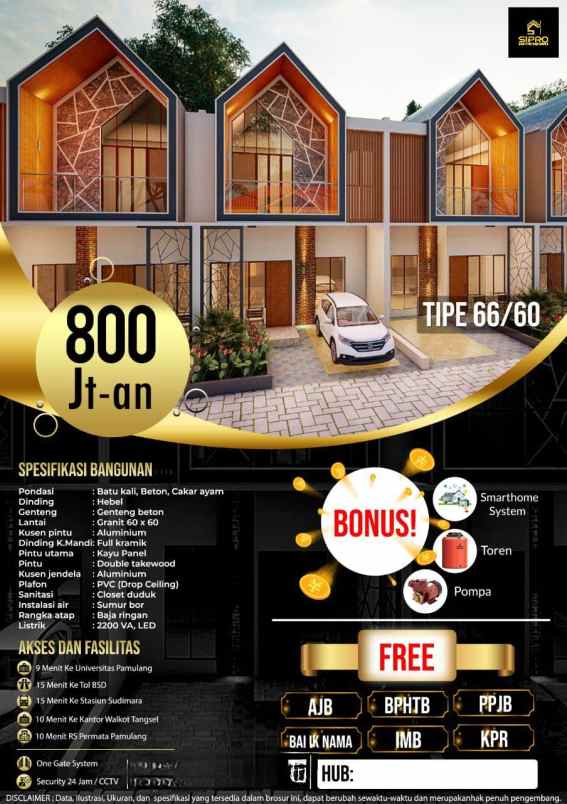Rumah Mewah 2 Lantai Di Pamulang Cuma 800jutaan Aja Free Biaya Surat2