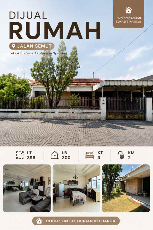 dijual rumah pusat kota surabaya jalan semut