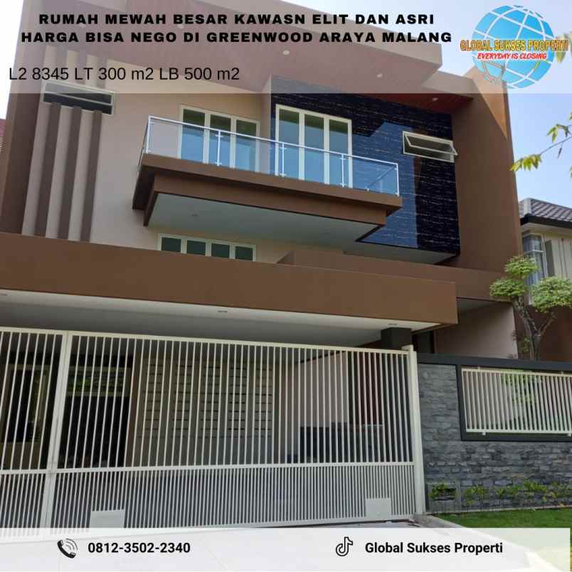 dijual rumah raya greenwood golf araya