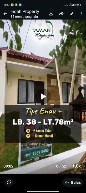 dijual rumah taman kayangan cangkiran boja