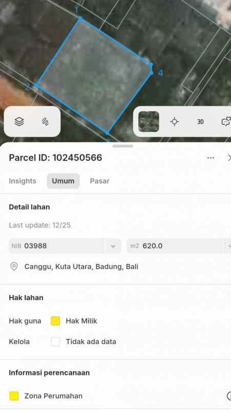 dijual tanah babakan canggu