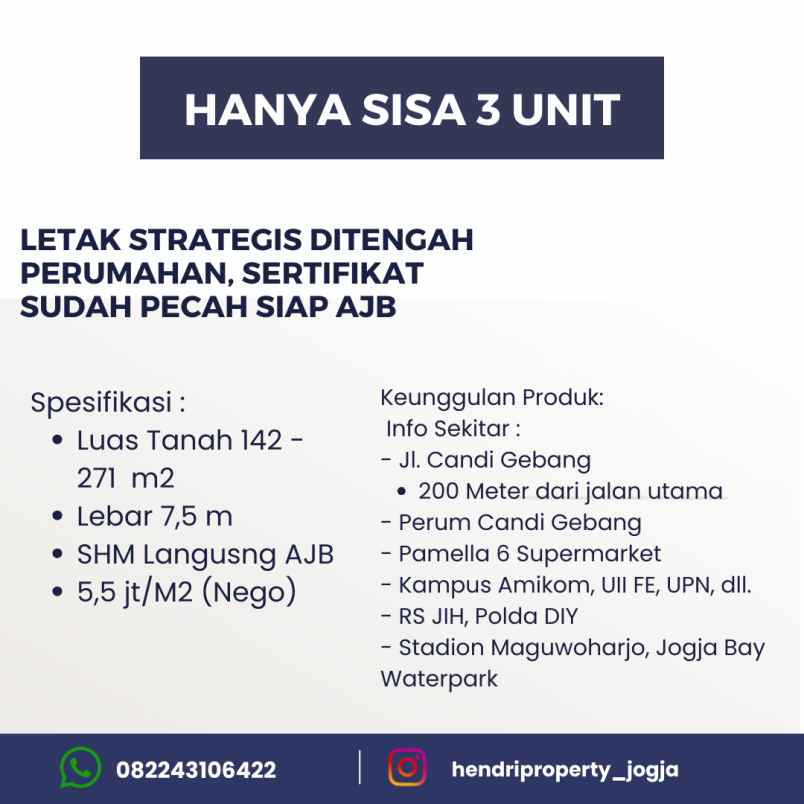 dijual tanah condongcatur