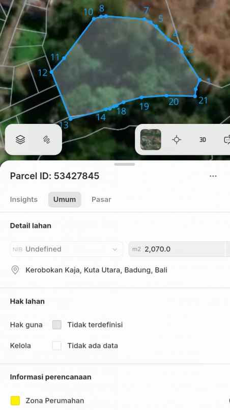 dijual tanah dalung permai