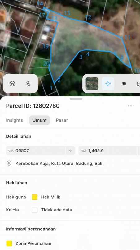 dijual tanah dalung permai