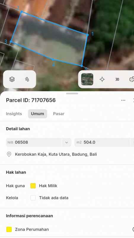 dijual tanah dalung permai