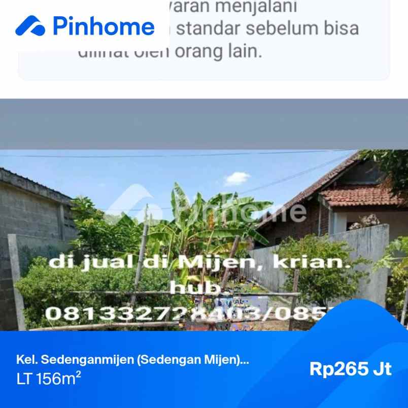 dijual tanah di mijen krian