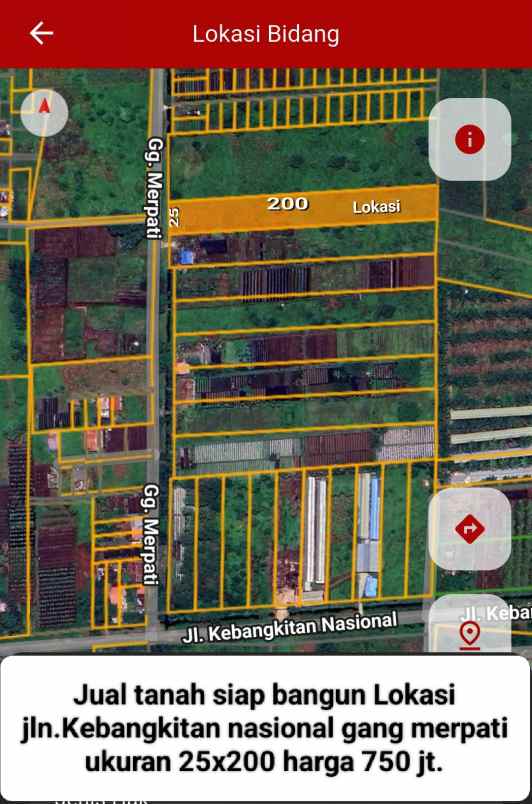 dijual tanah jalan kebangkitan nasional