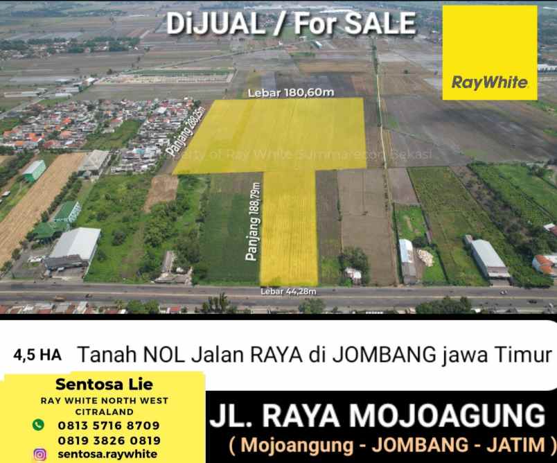 dijual tanah jalan raya mojoagung