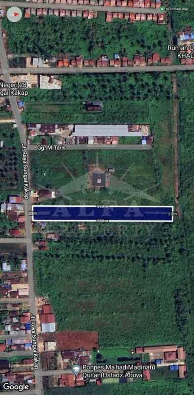 dijual tanah jalan raya sungai kakap