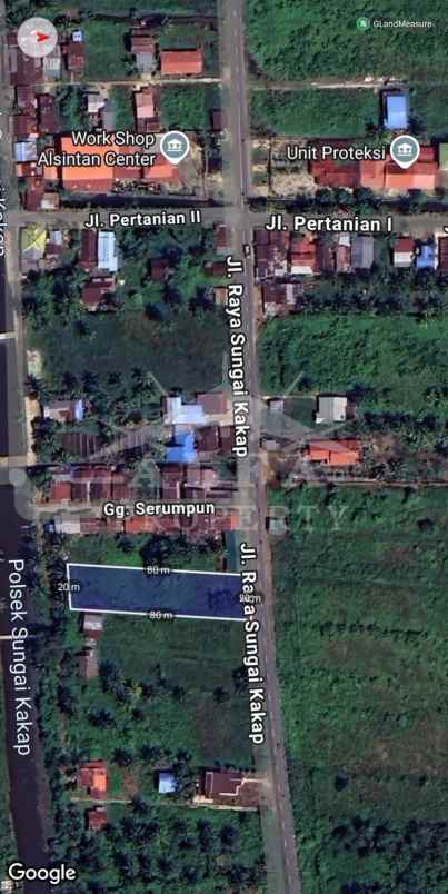 dijual tanah jalan raya sungai kakap