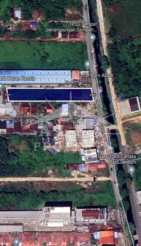 dijual tanah jalan sungai raya dalam