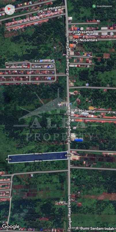 dijual tanah jalan sungai raya dalam