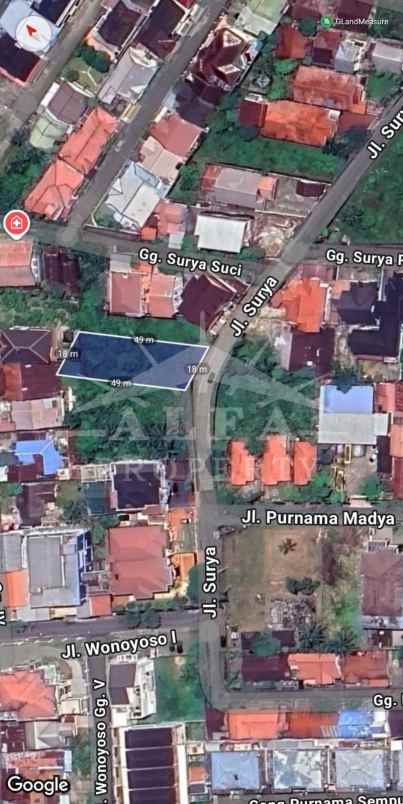 dijual tanah jalan surya