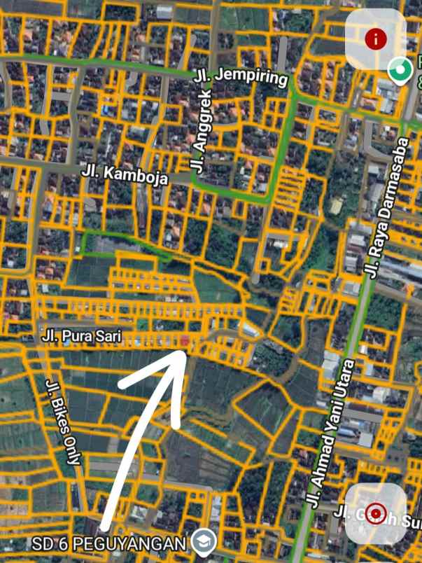 dijual tanah jl pura sari