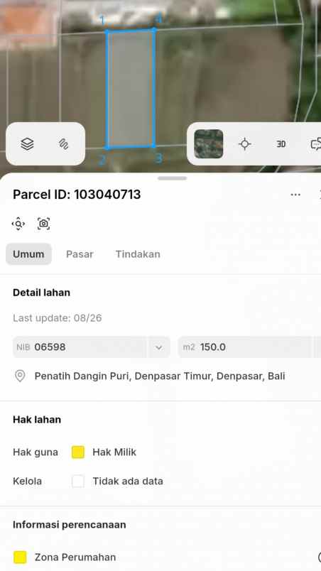 dijual tanah jln siulan