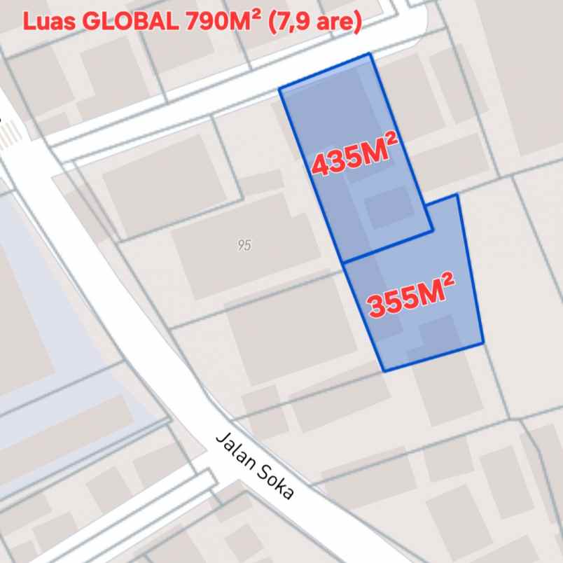 dijual tanah jln soka