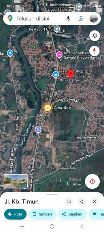 dijual tanah kosong jl raya kampung melayu tangerang
