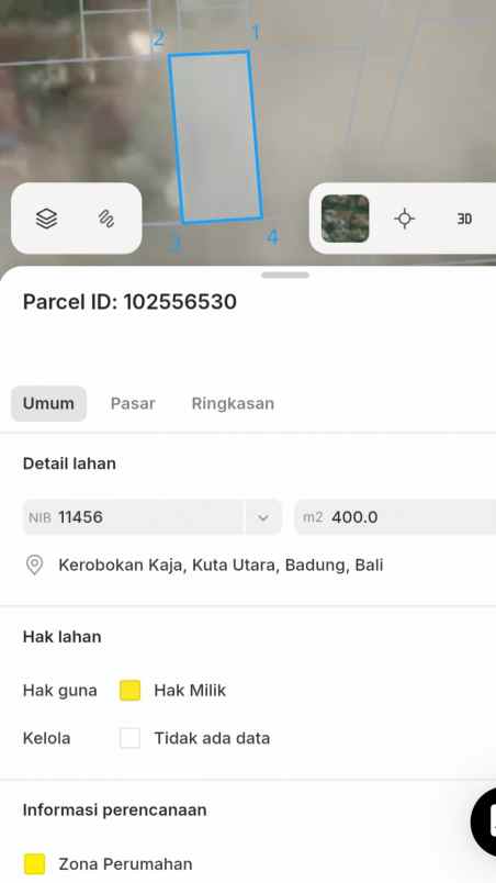 dijual tanah muding batu sangian