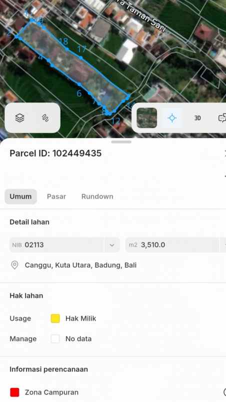 dijual tanah padang linjong