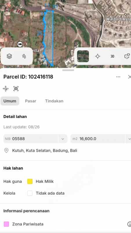 dijual tanah pantai pandawa