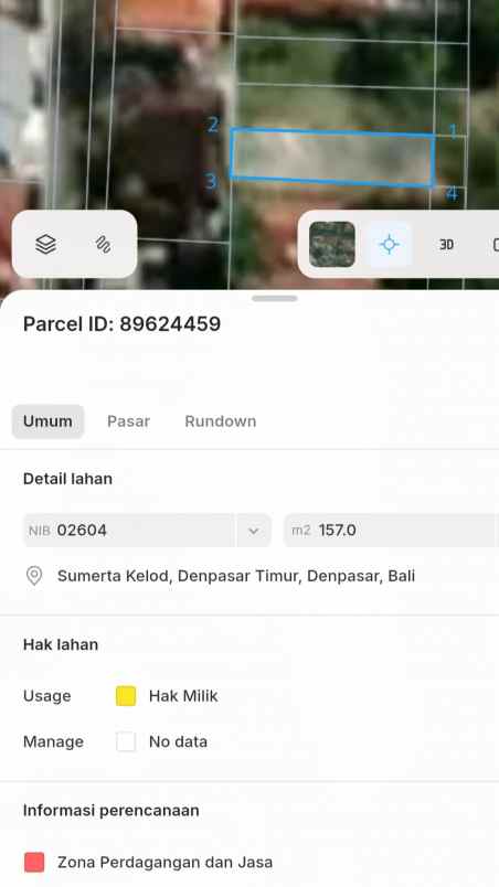 dijual tanah renon
