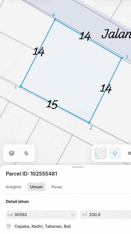 dijual tanah selingsing