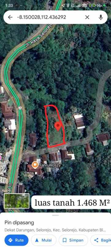 dijual tanah selorejo murah strategis