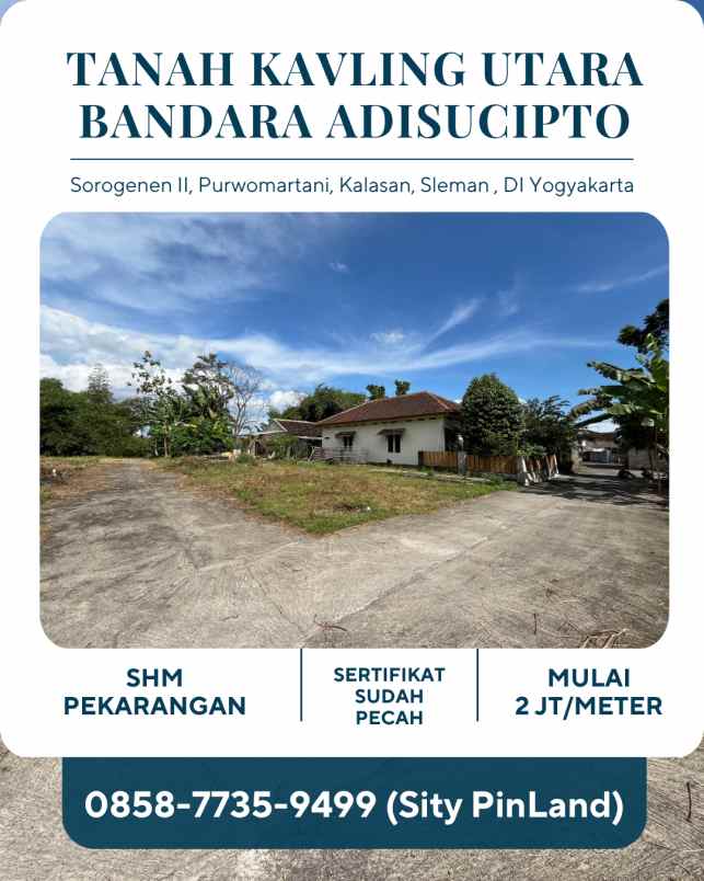 dijual tanah sorogenen ii purwomartani