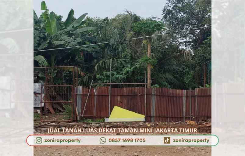 dijual tanah taman mini indonesia indah