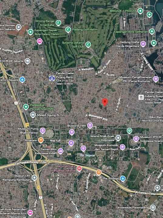 dijual tanah taman mini indonesia indah