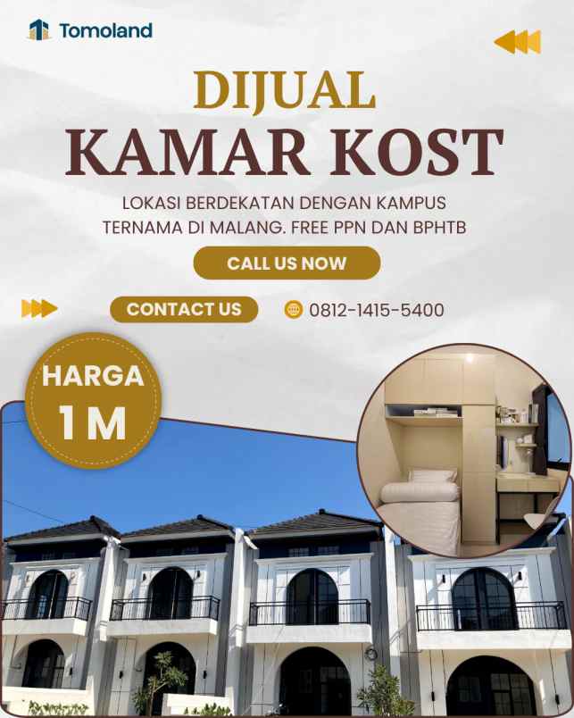 hub jual rumah kost malang shm legalitas lengkap