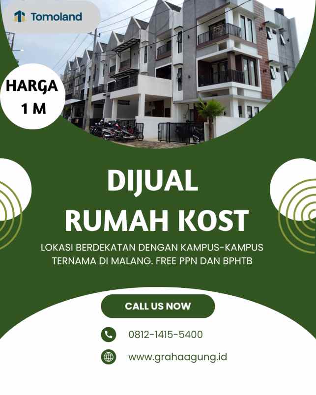 hub rumah kost malang full furnish langsung jalan