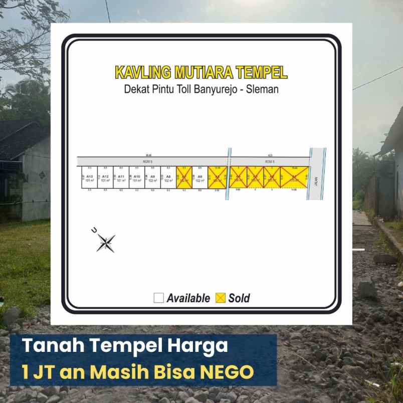 kavling dekat exit tol tempel 1 jt an