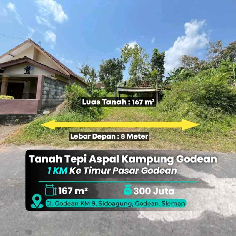 kavling tanah tepi aspal dekat pasar godean sleman
